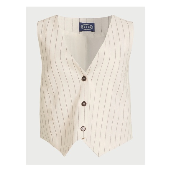 Scoop Women's Tailored Linen Vest, - Picture 5 of 5